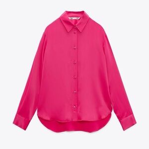 Zara Vibrant Pink Satin Top